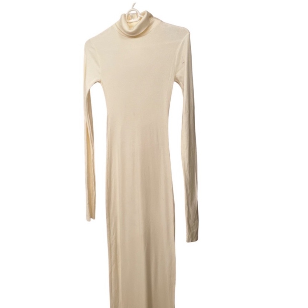 ETERNE LONG SLEEVE TURTLENECK DRESS MAXI CREAM - Picture 6 of 8